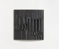 Adolf Luther, L+M (Licht und Materie), 1961, Black matter-object on wooden panel, pastose mass made of oil, pigment and chalk, 57,5 x 57,5 x 5,5 cm, Photo: setform.de, 