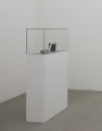 Jakob Mattner, Frozen Camera, 2002, Camera, wax, vitrine, 143 x 65 x 30 cm, Photo: Marcus Schneider, 