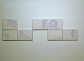 Anna Barham, Narrate Lotus Pigment, 2010, 7 drawings, biro on paper, aluminium frames, each: 44 x 61,5 cm, Photo: Lou Marcellin, 