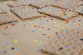 Alice Musiol, Happy Birthday III, 2014, Crispbread, handmade confetti, Dimensions variable, Photo: Thomas Schäkel, 