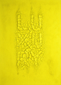 Alexei Kostroma, LUXURY, 2013, Organic yellow lemon pigment and invisible nano colour on canvas, 150 x 110 cm, Photo: Archive, 