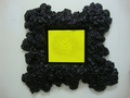 Alexei Kostroma, YELLOW IN BLACK #1, 2012, Organic yellow lemon pigment on MDF and black acrylic paint on polyurethane foam, 92 x 96 x 15 cm, Photo: Archive, 