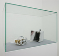 Jakob Mattner, Frozen Camera, 2002, Camera, wax, showcase, 143 x 65 x 30 cm, Photo: Marcus Schneider, 