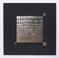 Mary Bauermeister, St-one-d, 1962/2003, Stones, volcano sand on wood, 80 x 80 cm, Photo: setform.de, 